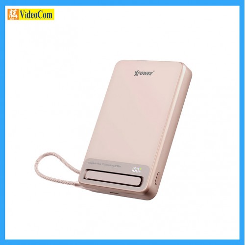 XPOWER Q10PRO5A MagNetoPlus Q10 Pro 5A (PINK) (CCC 認證 + QR CODE) 鋁合金10000mAh 45W PD3.0支架及數顯QI2磁吸移動電源內置45W Type-C充電線 XPOWER Q10PRO5A MagNetoPlus Q10 Pro 5A (PINK) (CCC 認證 + QR CODE) 鋁合金10000mAh 45W PD3.0支架及數顯QI2磁吸移動電源內置45W Type-C充電線